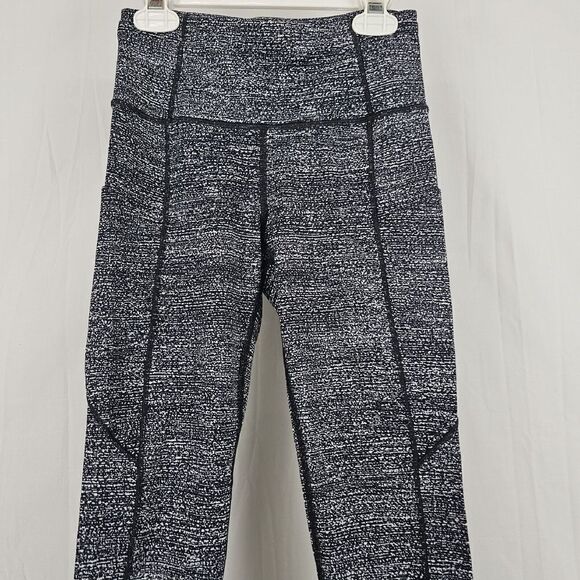 Lululemon Fast  Free Crop II (Nulux 19"") Soundwave Alpine White Black Size 4 - Picture 5 of 9